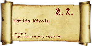 Máriás Károly névjegykártya