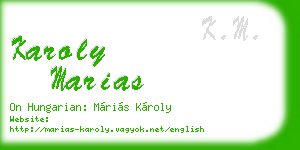 karoly marias business card